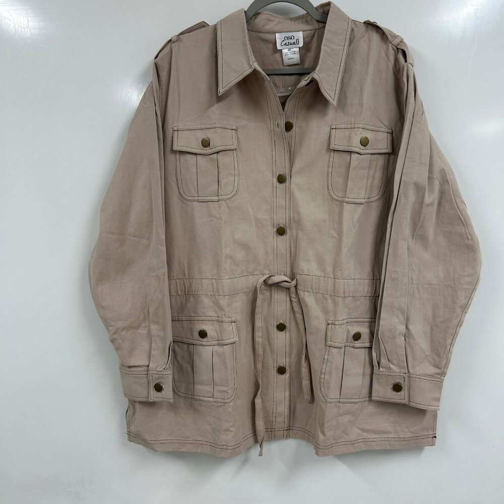 OSO Casuals Utility Chore Jacket 2X Neutral Safari Field‎ Minimalist Workwear